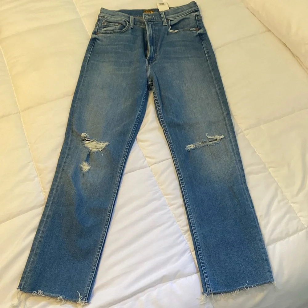 Mother the Rider Ripped High Rise Ankle Jeans. Straight leg. Sz: 30 - Picture 3 of 14